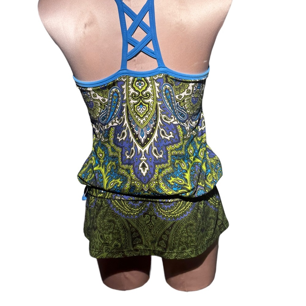 Athleta top paisley print in blue tones. Size S - Picture 5 of 11